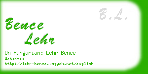 bence lehr business card